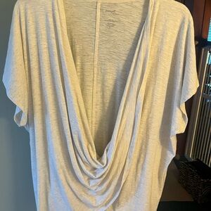 J. Jill Light Ivory Draped Cowl Tunic Top